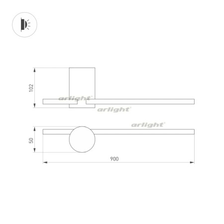 картинка Настенный светильник LED SP-VINCI-S900x55-10W Day4000 (BK, 110 deg, 230V) (Arlight, IP20 Металл, 3 года) 033550 от магазина BTSvet
