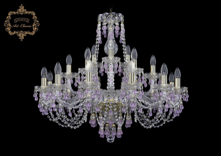 Хрустальная подвесная люстра 11.24.12+6+3.300.Gd.V7010
