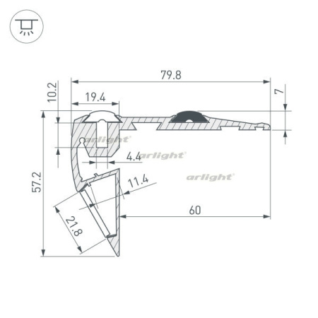 картинка Профиль STEP-FRONT-2000 ANOD (Arlight, Алюминий) 023866 от магазина BTSvet
