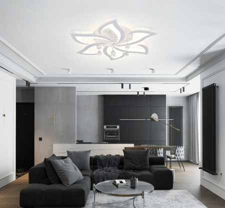 картинка Потолочная светодиодная люстра с пультом и управлением смартфоном 120W Olimp LED LAMPS 81238 от магазина BTSvet