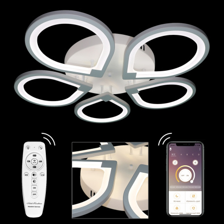 картинка Потолочная люстра светодиодная с пультом и управлением со смартфона регулировкой яркости и цветовой температуры ночной режим таймер INNOVATION STYLE 83042 от магазина BTSvet