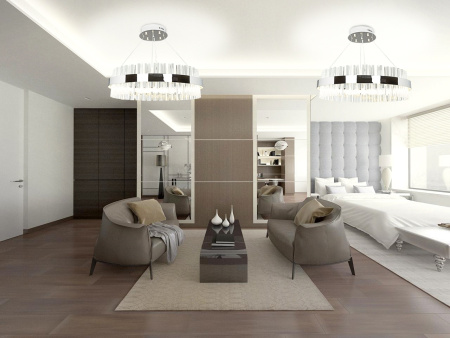 картинка Подвесная люстра хрустальная светодиодная с пультом и управлением смартфоном регулировка цветовой температуры и яркости ночной режим и таймер INNOVATION STYLE 83013 от магазина BTSvet