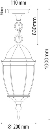 картинка Уличный светильник подвесной Фабур 804010801 IP44 от магазина BTSvet