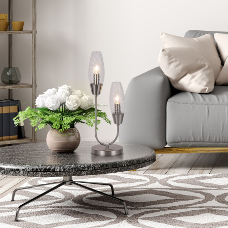 картинка Настольная лампа Desire 10165/2 E14*60W Nickel от магазина BTSvet