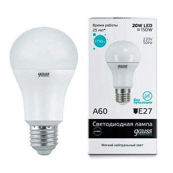 Лампочка LED Elementary A60 20W E27 4100K 1/10/50 23229