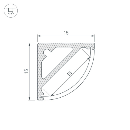 картинка Профиль SL-KANT-H15-2000 ANOD (Arlight, Алюминий) 019327 от магазина BTSvet