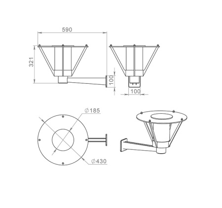 картинка Настенный фонарь уличный Muse 650-11/b-03 от магазина BTSvet
