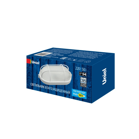 картинка Настенно-потолочный светильник UWL-O02 100W/E27 IP54 WHITE Овал/Решетка от магазина BTSvet