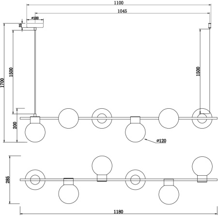 картинка Подвесной светильник Gatsby FR5232PL-06B от магазина BTSvet
