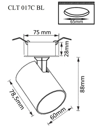 картинка Встраиваемый светильник CLT 017C BL от магазина BTSvet