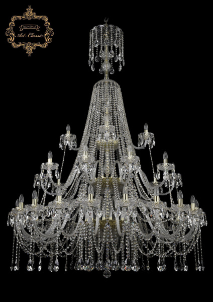 Хрустальная подвесная люстра 11.12.20+10+5.530.3d.XL-205.Gd.Sp