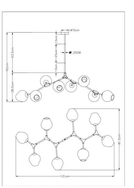 картинка Потолочная люстра Yuka A4103SP-8GO от магазина BTSvet