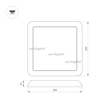 картинка Светильник встраиваемый LED CL-FIOKK-S300x300-25W Day4000-MIX (WH, 120 deg, 230V) (Arlight, IP44 Пластик, 3 года) 034472 от магазина BTSvet