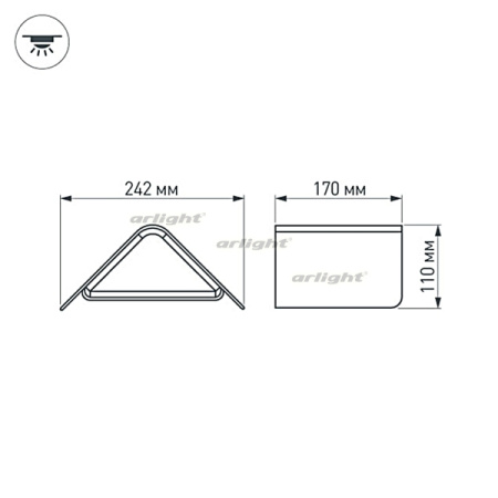 картинка Фасадный светильник светодиодный LGD-Wall-Delta-1B-12W Warm White (Arlight, IP54 Металл, 3 года) 019779 от магазина BTSvet
