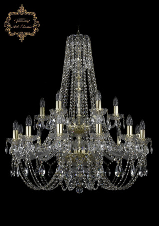 Хрустальная подвесная люстра 11.21.12+6.300.2d.h-94.Gd.Sp