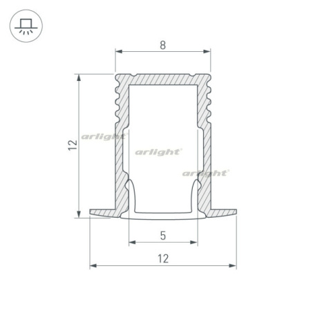 картинка Профиль SL-MINI-8-H12-F12-2000 ANOD (Arlight, Алюминий) 023715 от магазина BTSvet