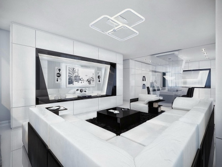 картинка Потолочная люстра светодиодная с пультом регулировкой цветовой температуры и яркости ночным режимом 10220/3LED от магазина BTSvet