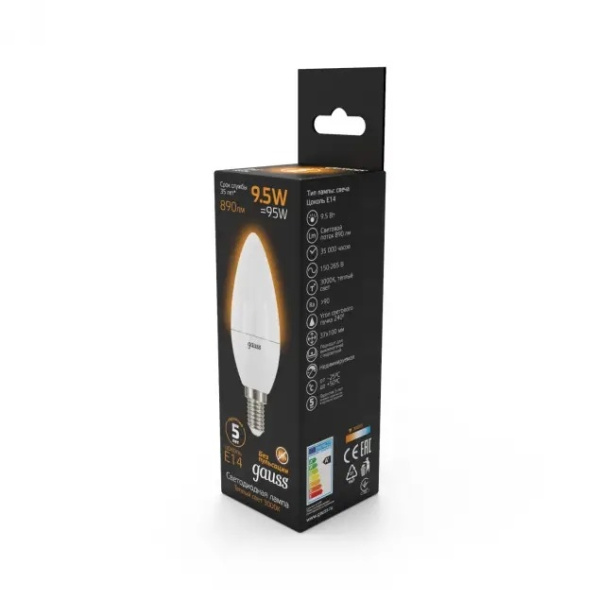 картинка Лампочка LED Candle E14 9.5W 3000К 1/10/50 103101110 от магазина BTSvet