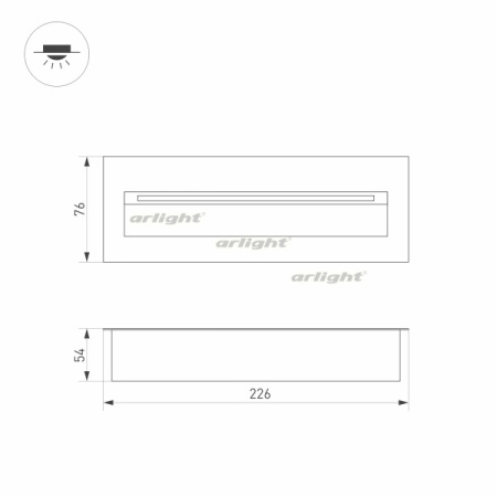 картинка Фасадный светильник светодиодный LTD-TRAIL-S226x76-8W Warm3000 (GR, 65 deg, 230V) (Arlight, IP65 Металл, 3 года) 029964 от магазина BTSvet