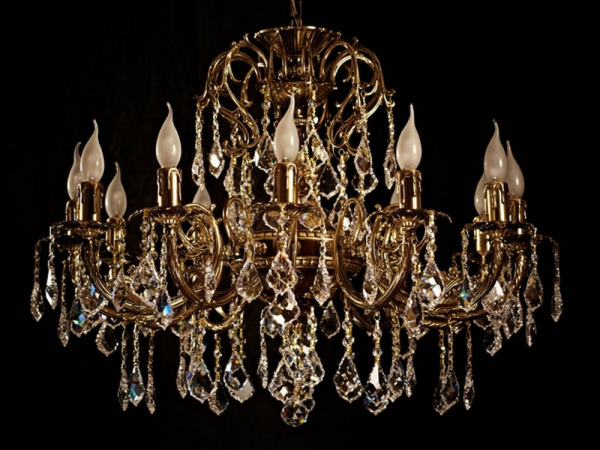 Подвесная люстра 8888/12 PB Leaf crystal