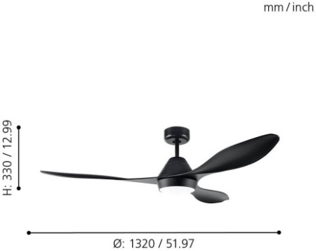 картинка Потолочная люстра светодиодная с вентилятором и пультом Antibes 35017 от магазина BTSvet