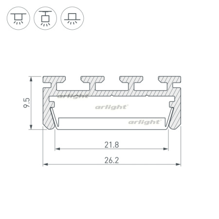 картинка Профиль PLS-LOCK-2000 ANOD (Arlight, Алюминий) 016397 от магазина BTSvet