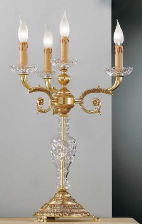 Интерьерная настольная лампа 570/3+1C с хрусталем