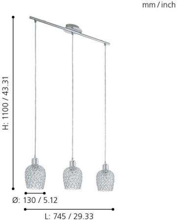 картинка Подвесной светильник Bonares 1 94897 от магазина BTSvet