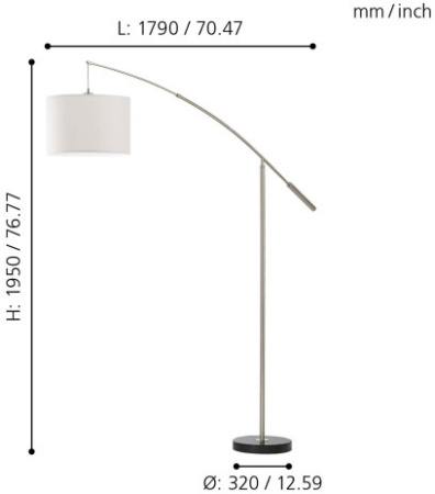 картинка Изогнутый торшер Nadina 92206 от магазина BTSvet