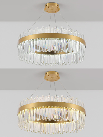 картинка Подвесная люстра хрустальная светодиодная с управлением смартфоном и пультом регулировкой цветовой температурой и яркости ночным режимом и таймером LED LAMPS 81272 от магазина BTSvet