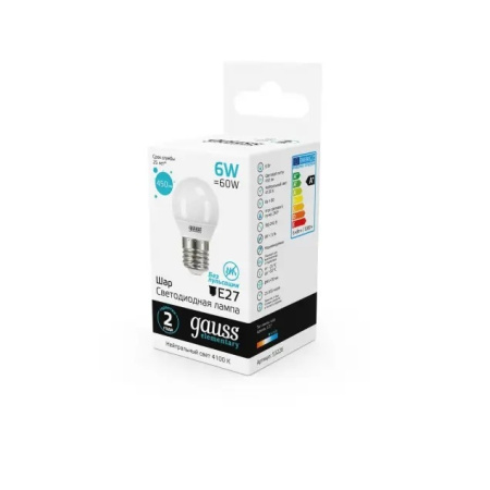 картинка Лампочка светодиодная груша E27 6W 4100K 560lm 53226 от магазина BTSvet