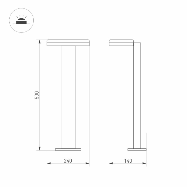 картинка Ландшафтный светильник наземный LGD-TENT-BOLL-H500-9W Warm3000 (GR, 110 deg, 230V) (Arlight, IP65 Металл, 3 года) 029969 от магазина BTSvet