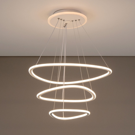 картинка Умная подвесная люстра Белая Неон Смарт CL731A330E RGB от магазина BTSvet