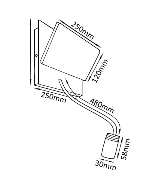 картинка Бра светодиодное с выключателем и USB-портом CLT 226W250USB WH от магазина BTSvet