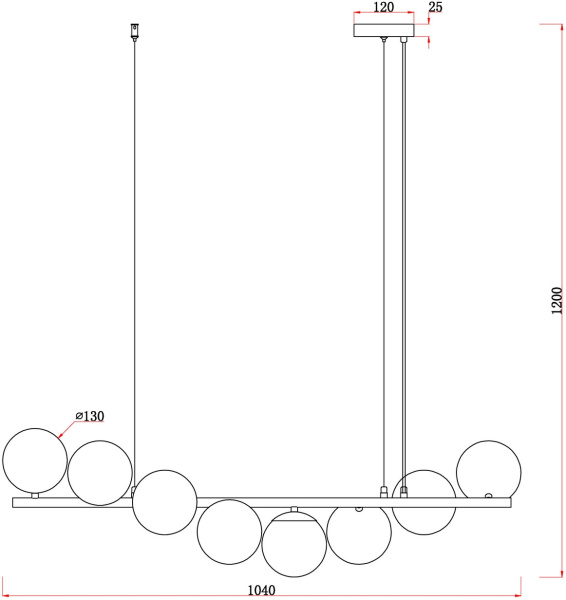картинка Подвесной светильник Zing FR5199PL-08BS1 от магазина BTSvet
