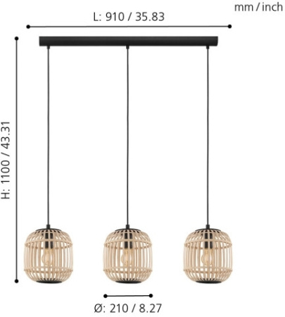 картинка Подвесной светильник Bordesley 43217 от магазина BTSvet