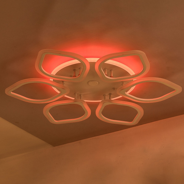 картинка Потолочная люстра светодиодная с пультом и управлением смартфоном регулировкой цветовой температуры и яркости RGB Ромби Смарт CL236A160E от магазина BTSvet