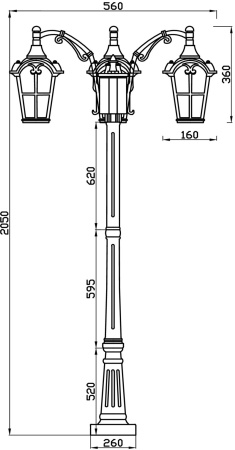 картинка Наземный фонарь Albion O413FL-03BZ IP44 от магазина BTSvet