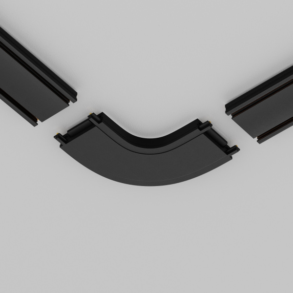 картинка Коненктор питания полукруглый Radity черный накладной Accessories for tracks Radity TRA084CR-11B от магазина BTSvet