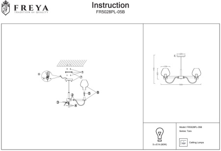 картинка Потолочная люстра Tara FR5028PL-05B от магазина BTSvet