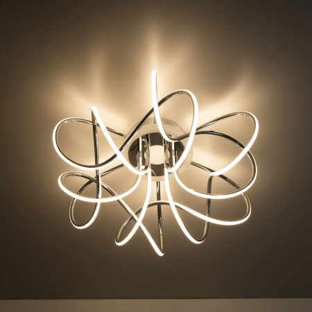 картинка Потолочная люстра светодиодная с пультом управлением смартфоном и голосом регулировкой цветовой температуры и яркости Джемини Смарт CL229A161E RGB от магазина BTSvet