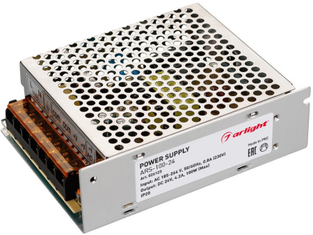 Блок питания ARS-100-24 (24V, 4.2A, 100W) (Arlight, IP20 Сетка, 2 года) 026123