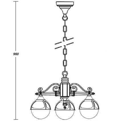 картинка Уличный подвесной светильник 88170/3 Bl от магазина BTSvet