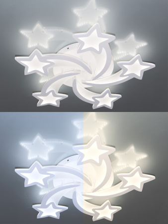 картинка Потолочная люстра светодиодная с управлением пультом смартфоном и голосом регулировкой цветовой температуры и яркости ночным режимом и таймером LED LAMPS 81213 от магазина BTSvet