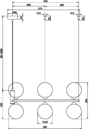 картинка Подвесной светильник Ring MOD013PL-06BS1 от магазина BTSvet