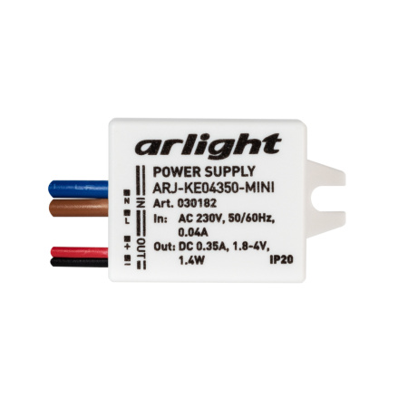 картинка Блок питания ARJ-KE04350-MINI (1.4W, 350mA) (Arlight, IP20 Пластик, 5 лет) 030182 от магазина BTSvet