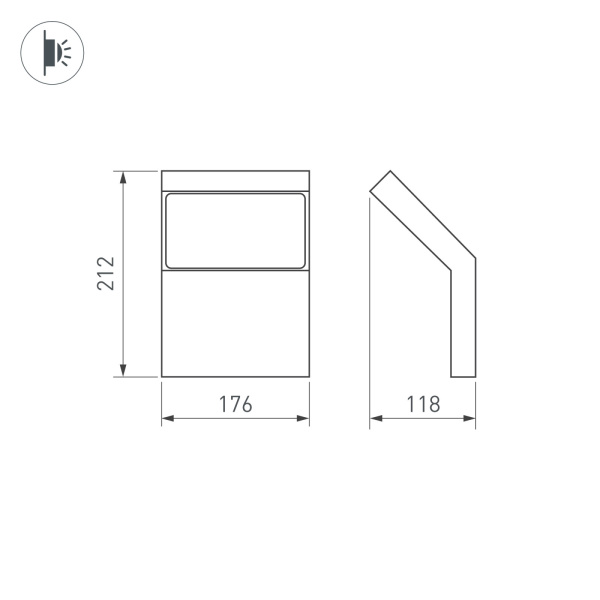 картинка Фасадный светильник светодиодный LGD-ECRAN-WALL-9W Warm3000 (GR, 108 deg, 230V) (Arlight, IP65 Металл, 3 года) 029989 от магазина BTSvet