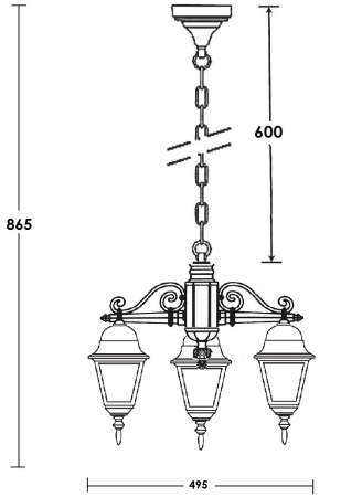 картинка Уличный светильник подвесной QUADRO S 79970S/3 Gb от магазина BTSvet