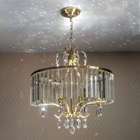 картинка Люстра подвесная хрустальная Бронза Инга CL335183 от магазина BTSvet