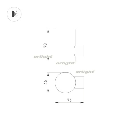 картинка Фасадный светильник светодиодный LGD-RAY-WALL-R46-3W Day4000 (GR, 24 deg, 230V) (Arlight, IP65 Металл, 3 года) 033309 от магазина BTSvet